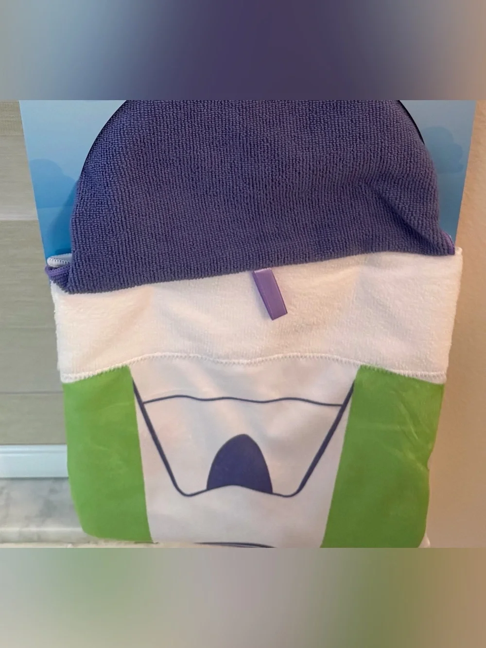 Disney Toy Story Buzz Hooded Pet Towel - Purple & White